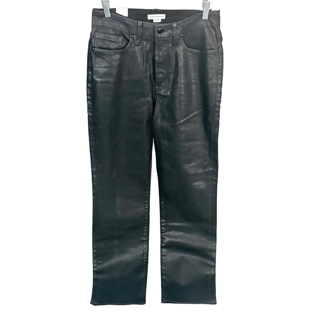Good American Skinnyish Fit coated jeans, NWT